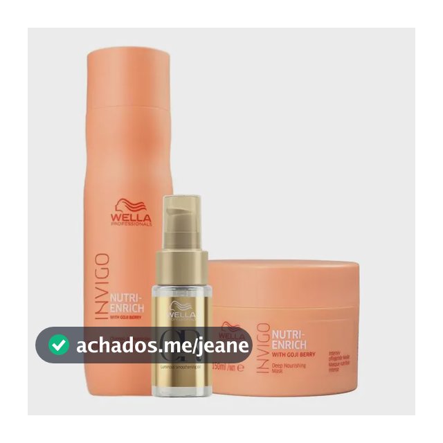 Kit Nutri Enrich Shampoo, Máscara E Oil Reflections - Wella Professionals