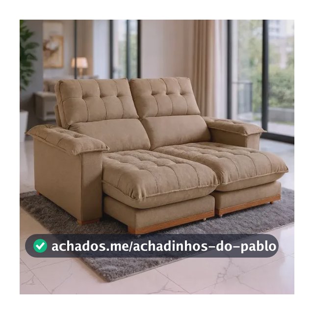 Sofá 2 Lugares 2,00m Retrátil E Reclinável Milano Bom Pastor