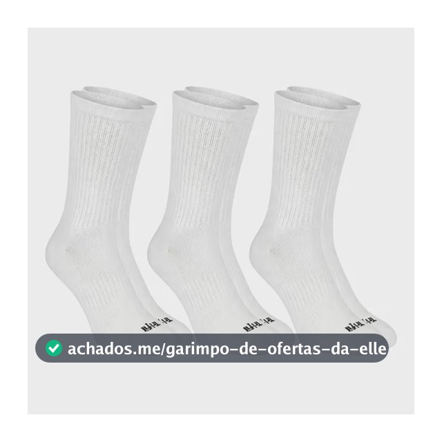3 Pares Meia Corrida Poliamida Trifil Cano Alto Esportiva