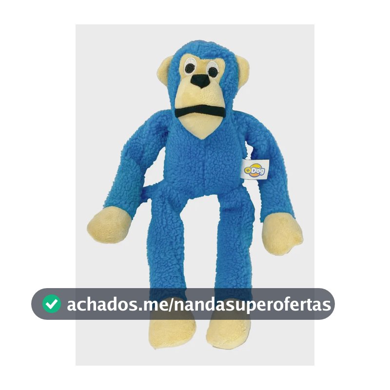 Mordedor Para Cachorro Pet Pelúcia Brinquedo Macaco G 40cm Cor Azul