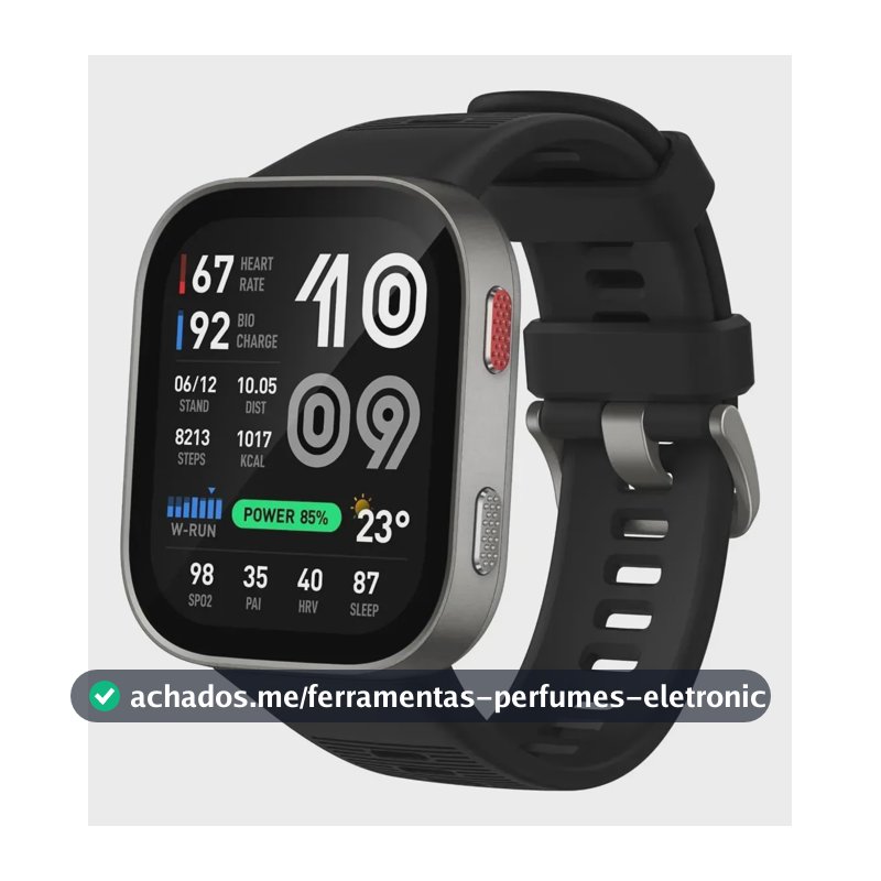 Smartwatch Amazfit Bip Max Gps Amoled Mapas Off Preto Prata