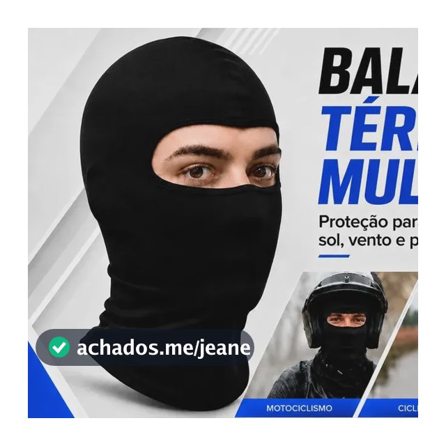 Touca Balaclava Ninja Uv50+ Térmica Respirável Moto Bike Corrida Ciclismo Motoboy Academia Proteção Solar Frio Vento Secagem Rápida Unissex Preto Capa Rosto Facial - Topsand Activewear