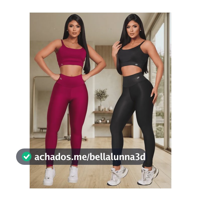 Kit 2 Conjuntos Fitness Feminino Top Legging Cintura Alta Marsala + Preto G (42)