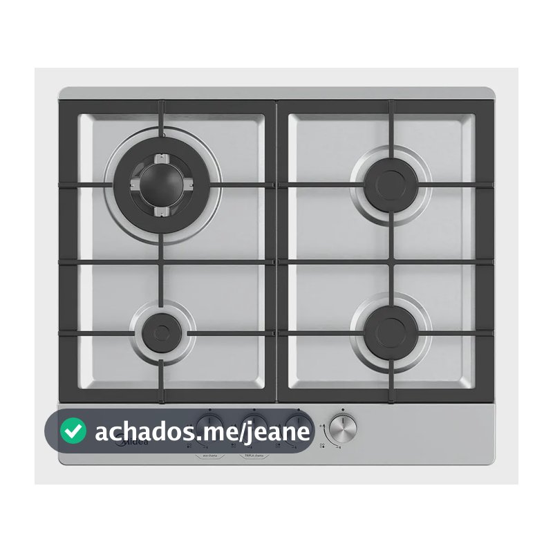 Cooktop CYB4B 4 bocas automático de Inox Midea Bivolt