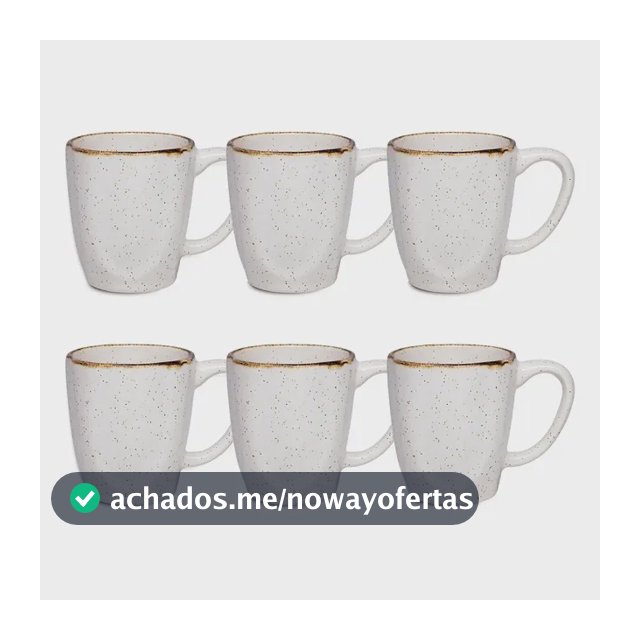 Jogo Com 6 Canecas De 260ml Em Porcelana Ryo Maresia Oxford