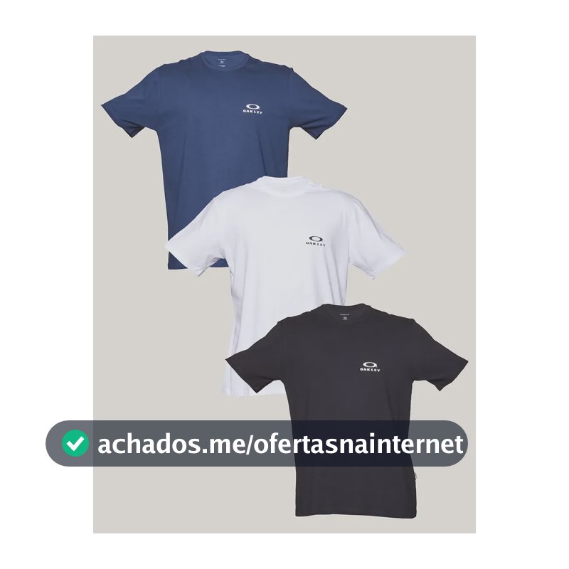 Kit 3 Camisetas Oakley Masculino Misselaneous Ellipse Misselaneous Logomarca Gg Liso