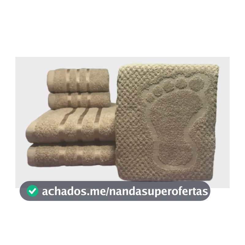 Jogo Kit C/ 5 Toalhas: 2 Banho + 2 Rosto + 1 Tapete Piso Top Bege