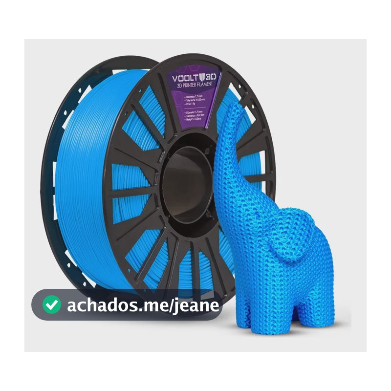 Filamento Azul Premium 1kg Para Imprimir Peças Impressoras 3D Nacional Voolt3D