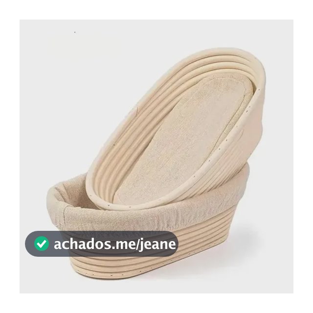 Jogo 2 Cestas Ovais Para Fermentar Pão Bege Bege