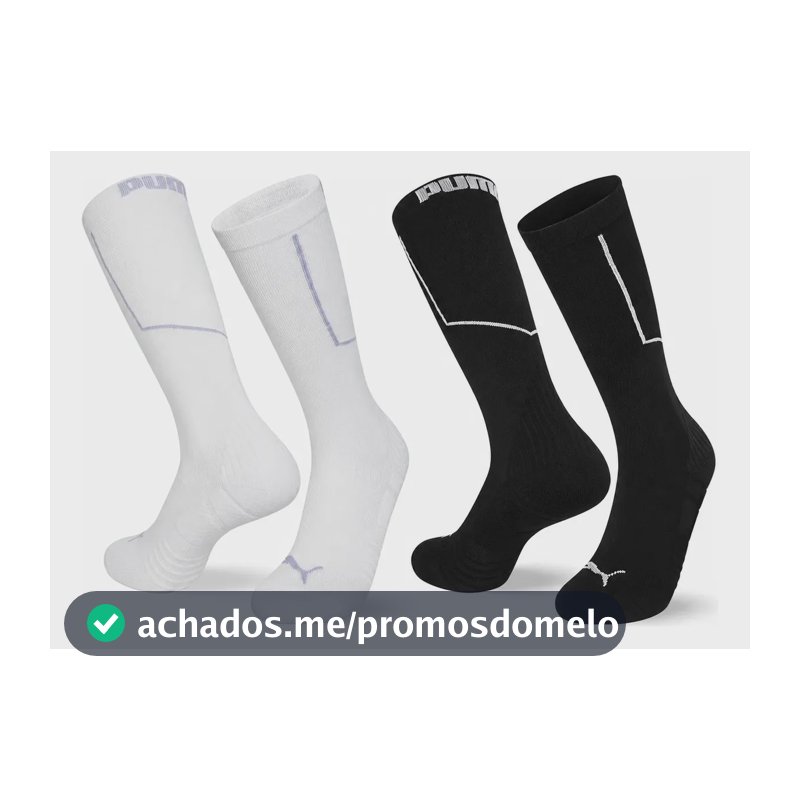 Kit 2x Meia Compressão 3/4 Esportiva Corrida Ciclismo Puma Multicores 34 A 39