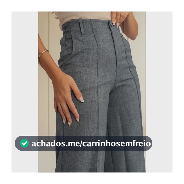 Calça Pantalona Linho Feminina , Cintura Alta