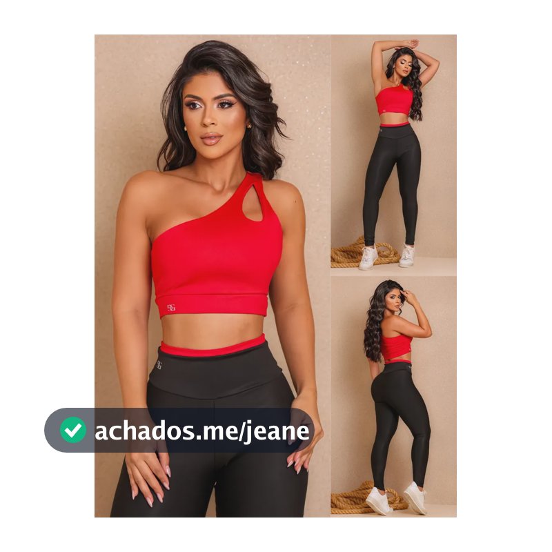 Conjunto Fitness Top Nula Manga E Calça Academia Bicolor  Preto G (42)