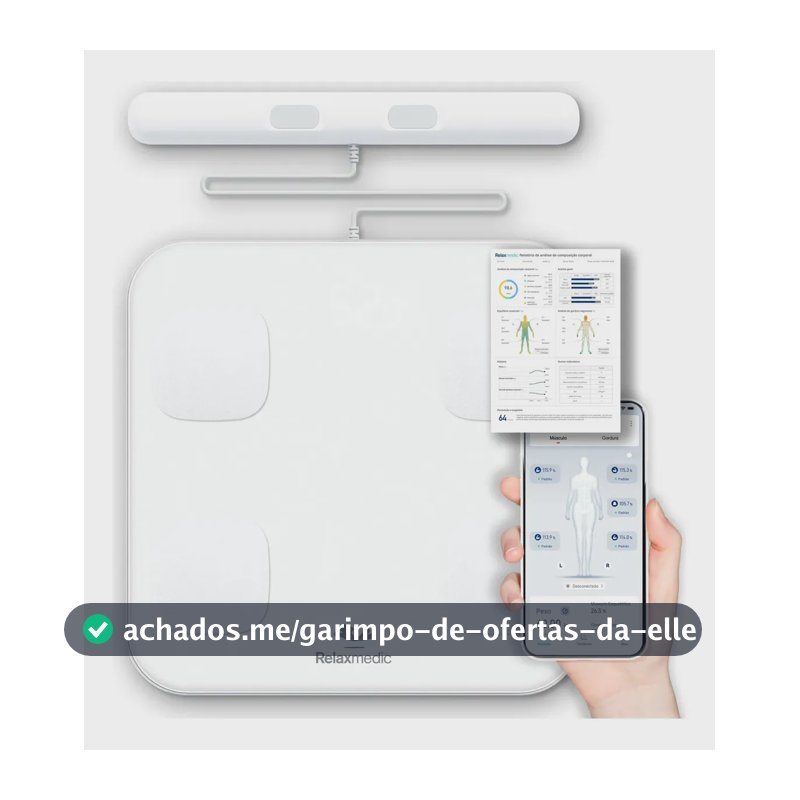 Balança De Bioimpedância Profissional 8 Sensores Digital App - Relaxmedic