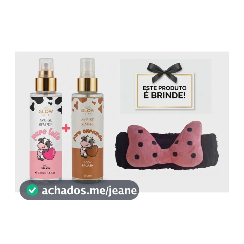 Kit 2 Body Splash Feminino Vaquinha Glow Line 130ml + Brinde