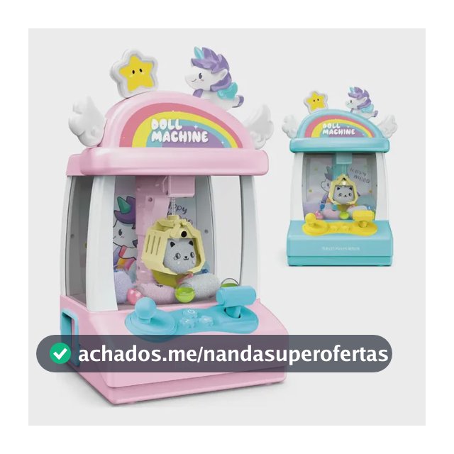 Mini Maquina De Pegar Bichinhos Infantil Garra Brinquedo Rosa