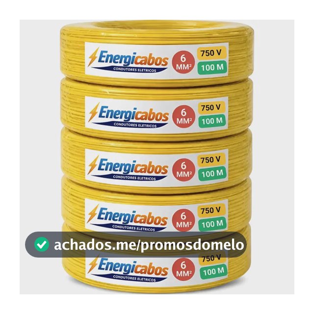 Cabo Flexível 6mm Rolo 100m Unipolar 750v
