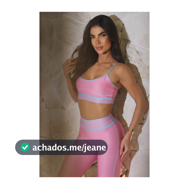Conjunto Fitness Feminino Calça E Top - Laonefit Candy Rosa Conjunto Estampado G
