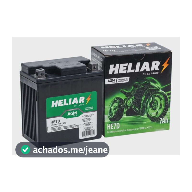 Bateria Moto Heliar 7ah Cbx 250 Twister Falcon Mt03 Lander