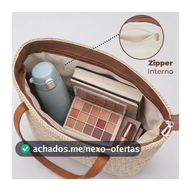 Bolsa Feminina Sacola De Praia Palha