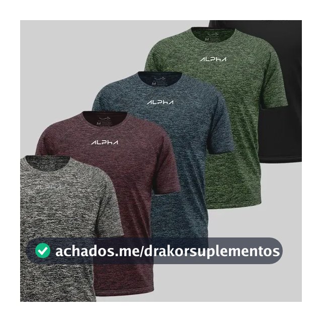 Kit 5 Camisetas New Fluid Mescla Dry Alpha Masculina