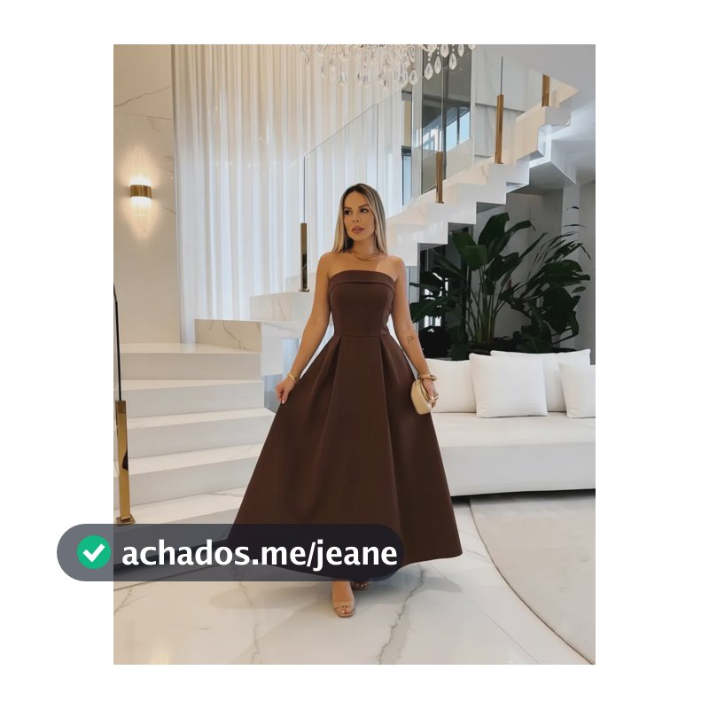 Vestido Longo Tomara Que Caia Com Bojo E Amarração Tam Único Marrom P M G