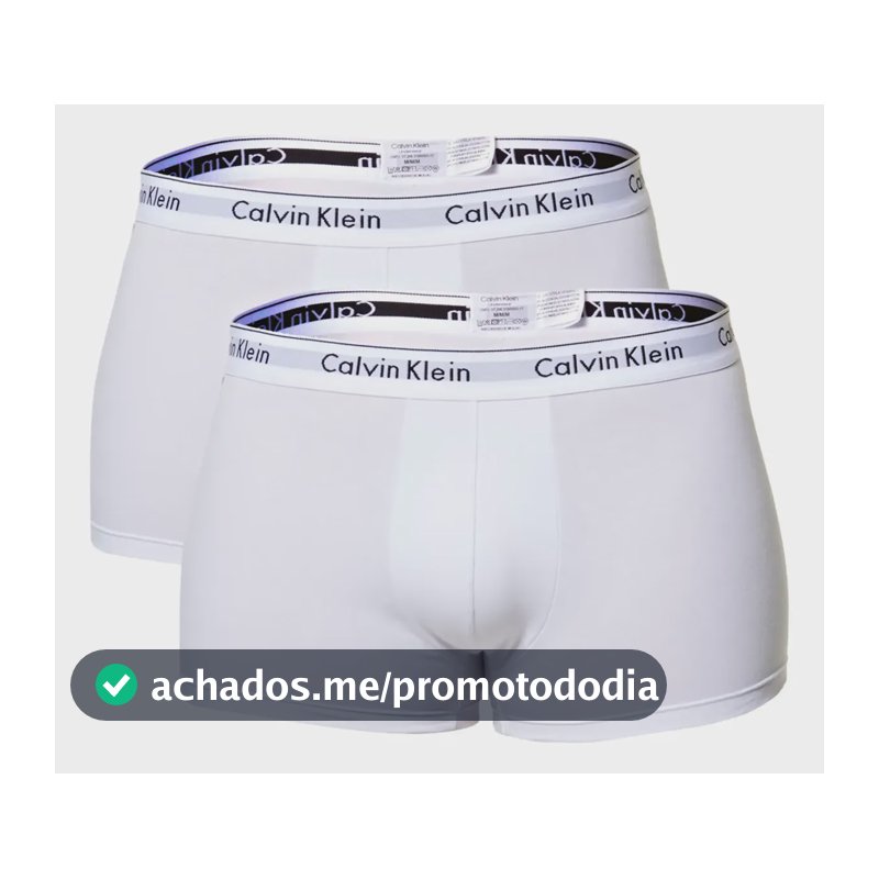 Kit 2 Cuecas Masculinas Boxer Branca Calvin Klein 0900 Liso L