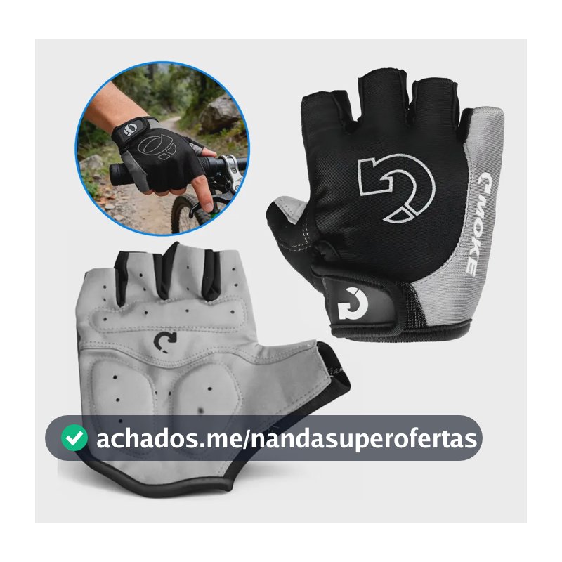 Luva Ciclismo Academia Acolchoada Respirável Antiderrapante Preto M