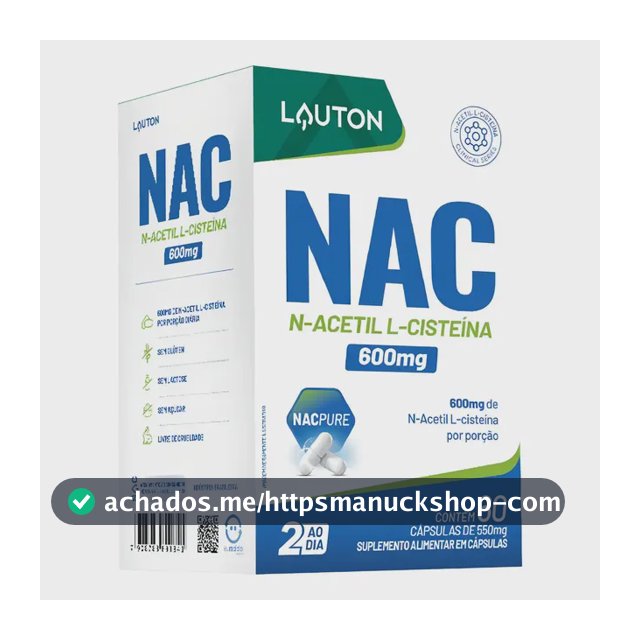Nac N-acetil L-cisteína 60 Cps - Lauton Sem Sabor