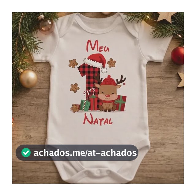 Body Bebe Tematico Natal Manga Curta