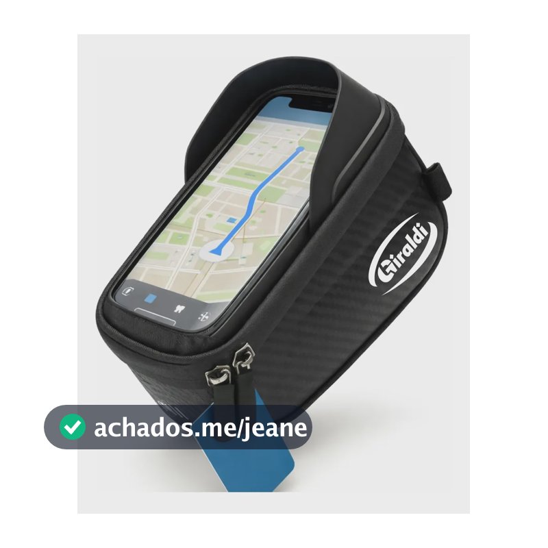 Bolsa Bicicleta Protetor Celular Grande Emborrachado Preto