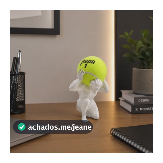 Suporte Porta Bola De Tênis E Beach Tênis Estátua Atlas Branco