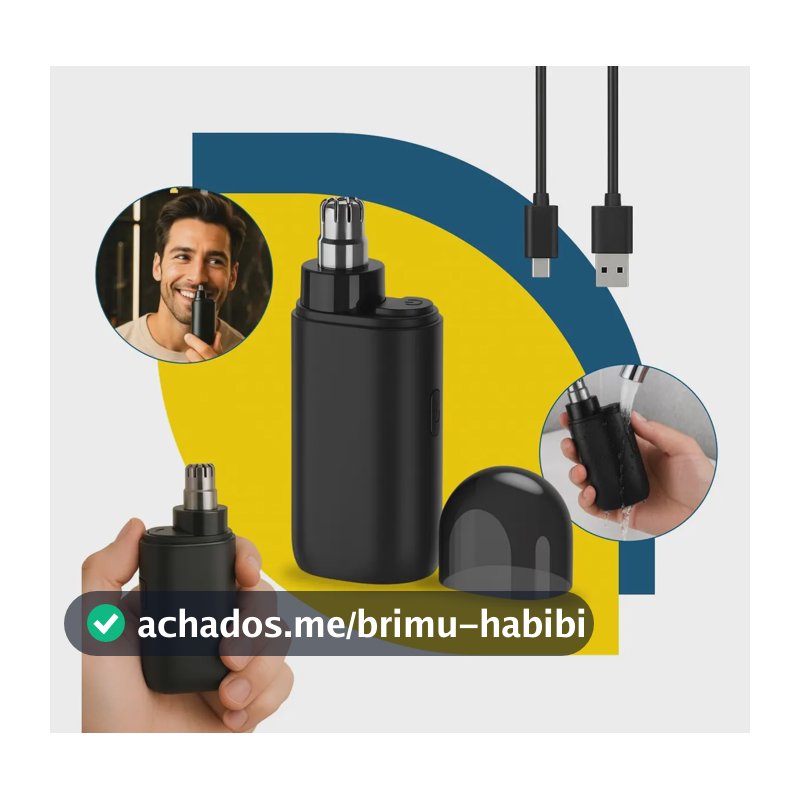 Aparador de Pelos Nariz Orelha Gurumania Recarregável Sem Fio Preto