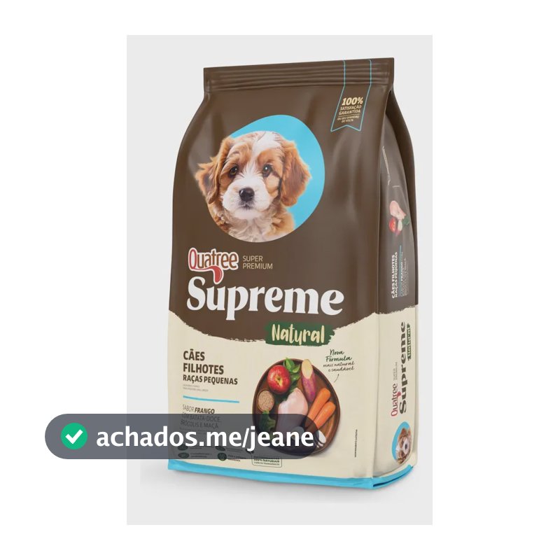 Ração Quatree Supreme Cães Filhotes R.peq Frango e Batata Doce - 10,1kg