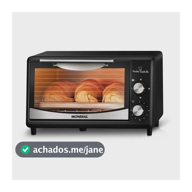Forno de bancada elétrico Mondial Pratic Cook FR-09 6L preto/inox