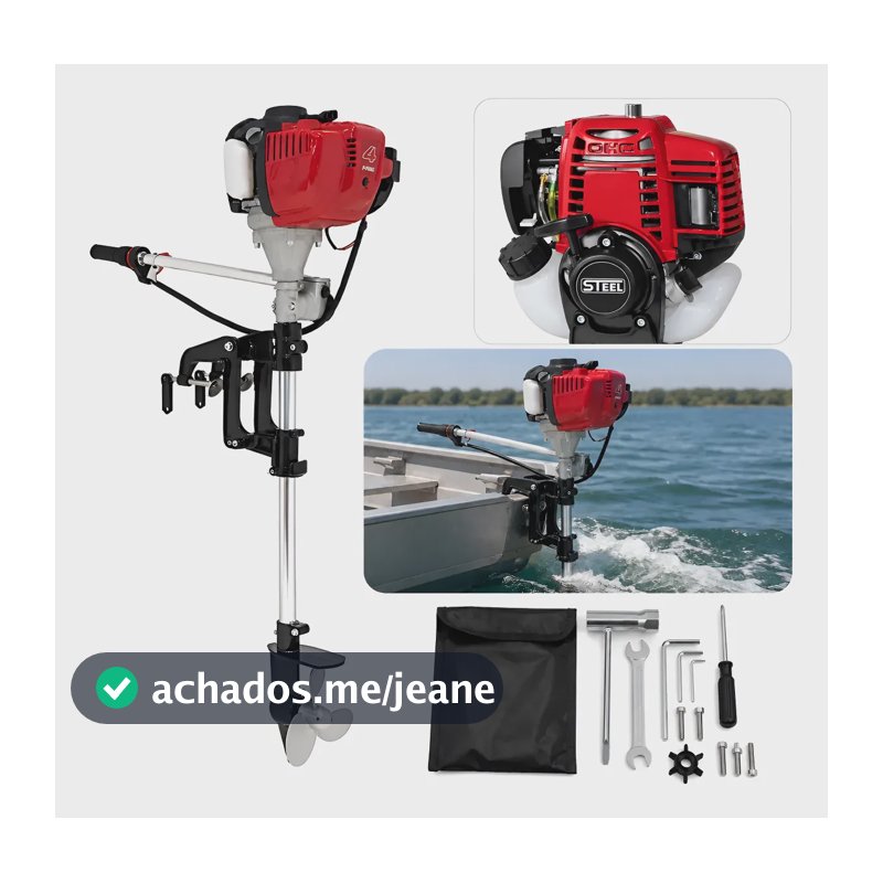 Motor De Popa Para Barco Bote Caiaque 4 Tempos 78cc Steel