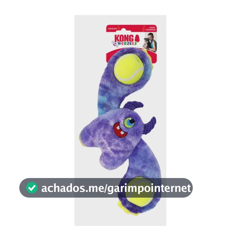 Brinquedo Pelúcia Kong Woozles Monster Para Caes E Gatos Cor Roxo