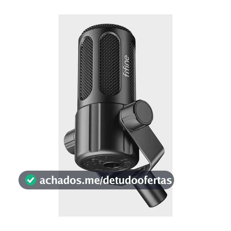 Microfone Dinâmico Gamer Fifine Tank 1 Cardioide Mesa Som XLR Preto