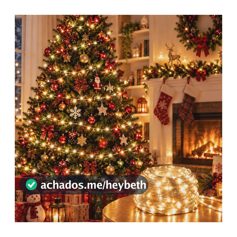Cordão De Luz 50m 400 Led Natal Festa Árvores Decoração Branco Quente 127/220v