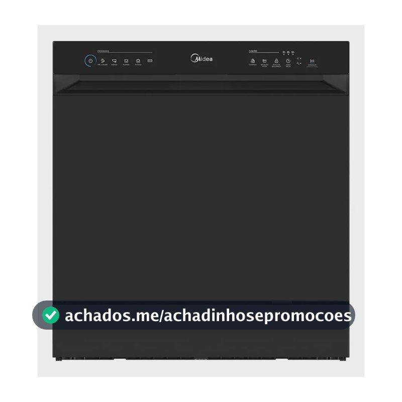 Lava Louças 8 Serviços Preta Touch Plus Midea Preto
