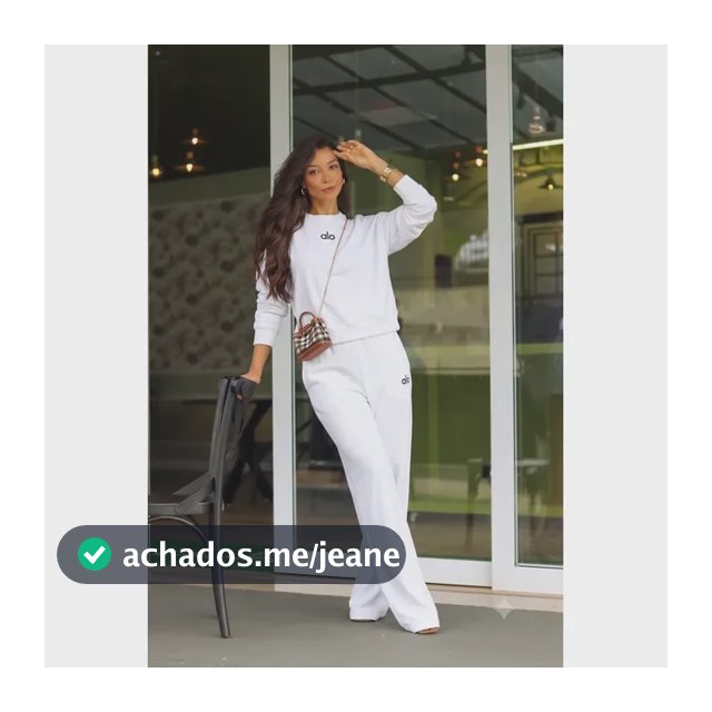 Conjunto Moletom Alo Feminino  Calça Wide Leg E Blusa