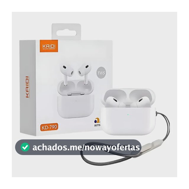 Fones de Ouvido Sem Fio Kaidi KD-790 Bluetooth Branco Academia Antiruído