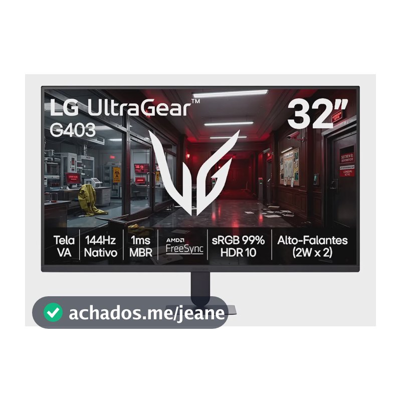 Monitor LG Ultragear - Tela Va Fhd 32, 144hz, 1ms (mbr), A Preto 127/220v
