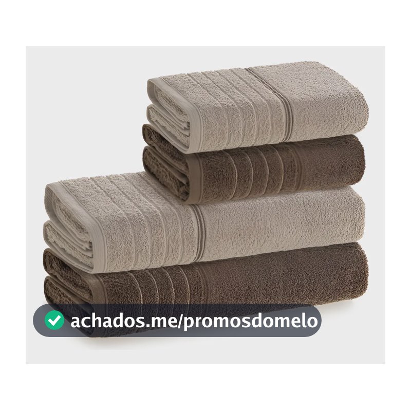 Jogo de Toalhas 4 Peças Fio Cardado 100 Algodão Softmax Bressan Karsten