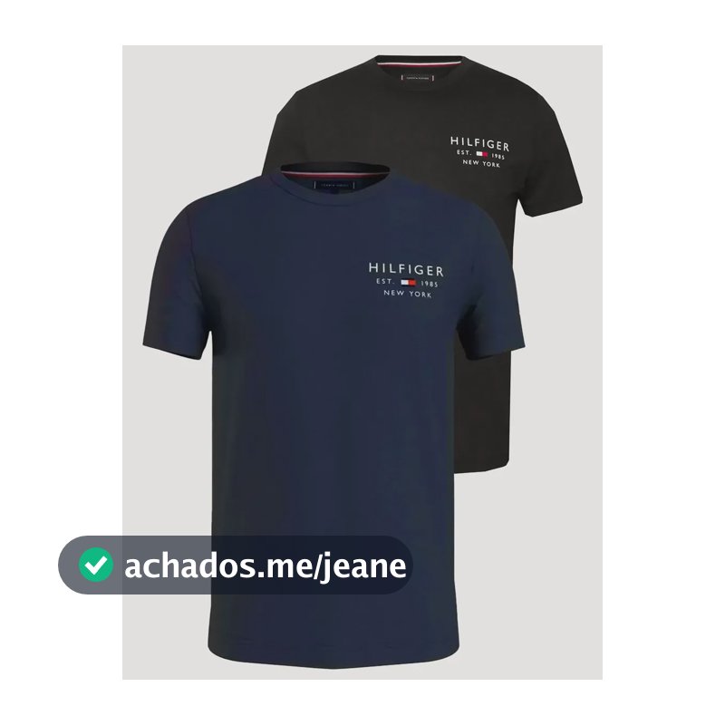 Kit Camisetas Tommy Hilfiger Brand Love Preta/azul Marinho Preta/azul Marinho L/g