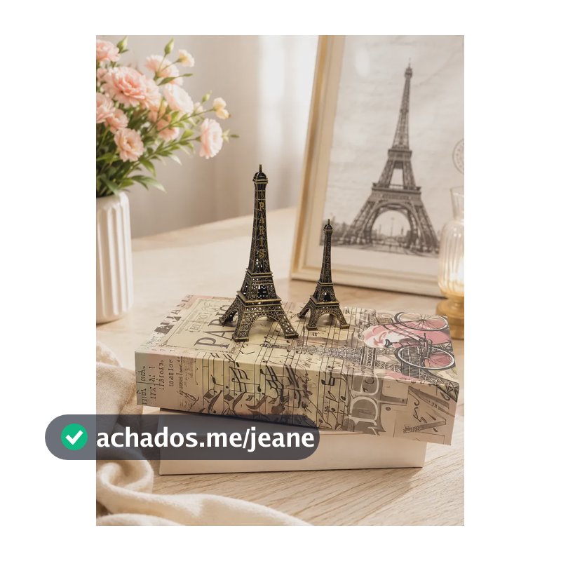 2 Caixa Livro Falso Decorativo Vintage 2 Torre Eiffel Metal Variadas Variados