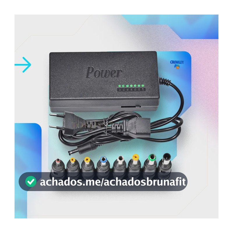Fonte Carregador Notebook Universal 12v - 24v 120w Laptop Compatível Lenovo Dell 9 Pinos - Crowley