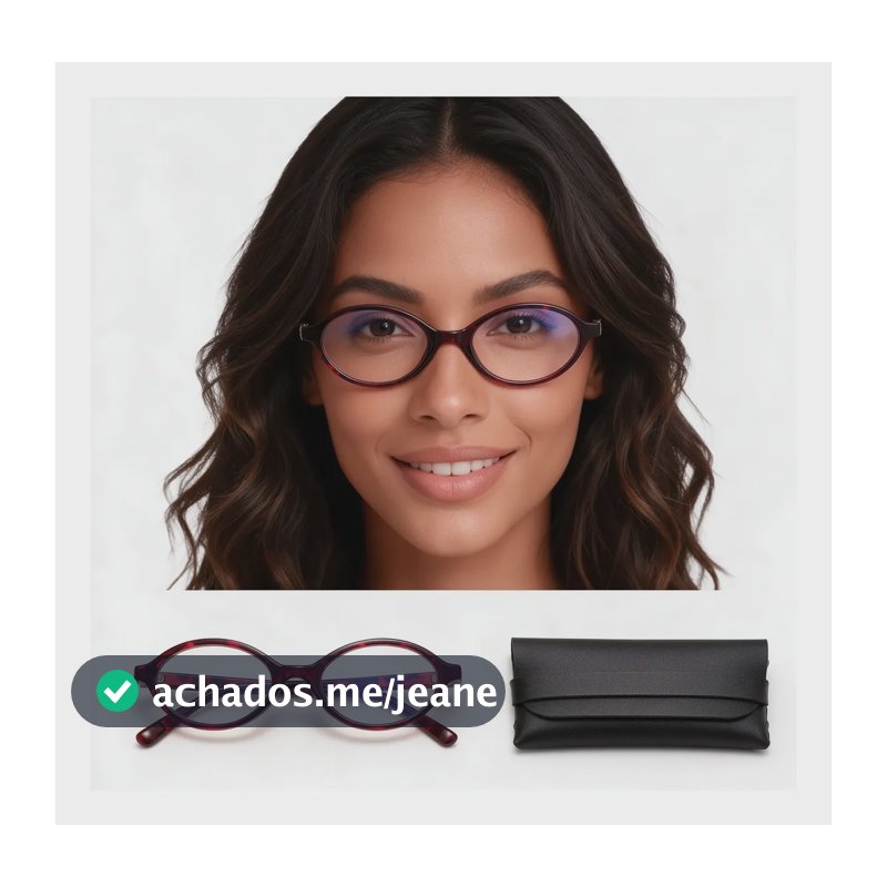 Óculos Armação Oval Tartaruga Vintage Proteção Luz Azul Tartaruga