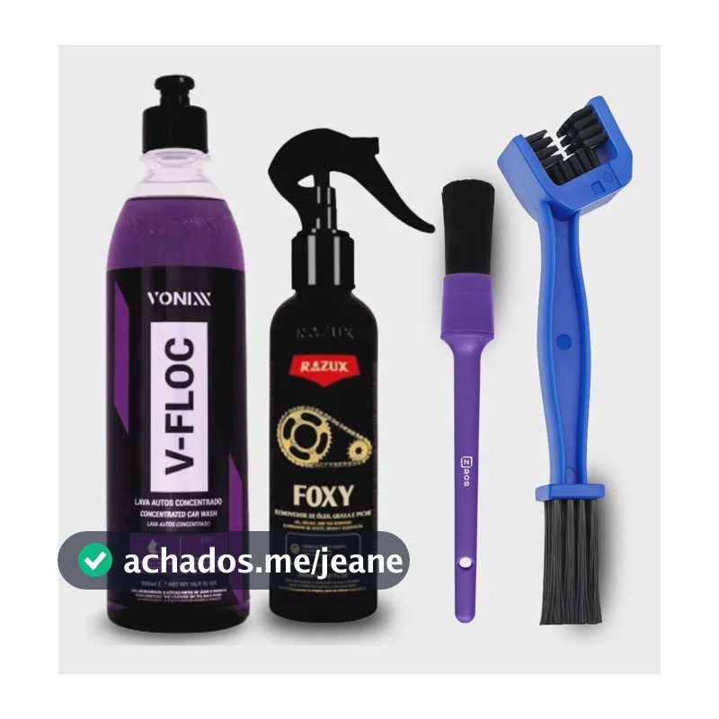 Kit Lava Moto Vonixx  Shampoo + Desengraxante Limpa Corrente