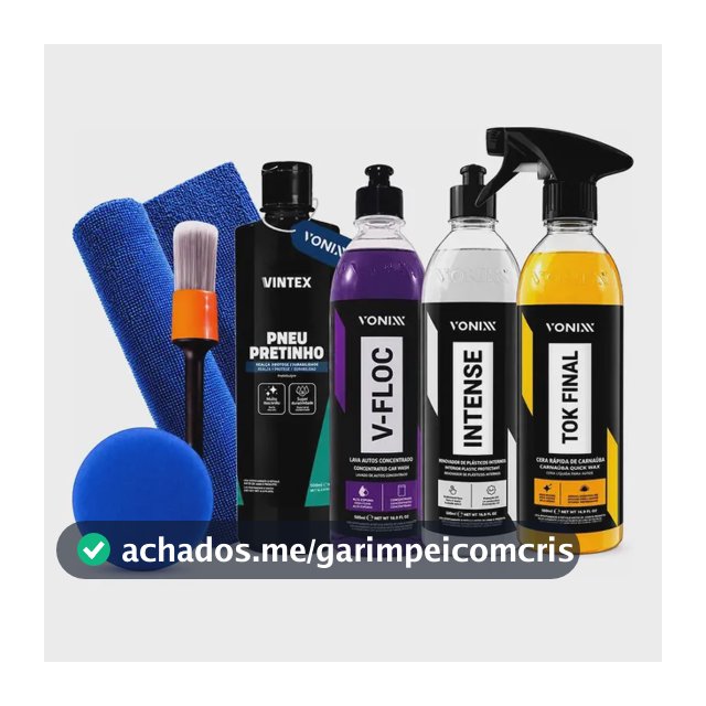 Kit Lavagem Automotiva Vonixx V-Floc Cera Intense Pretinho 500ml