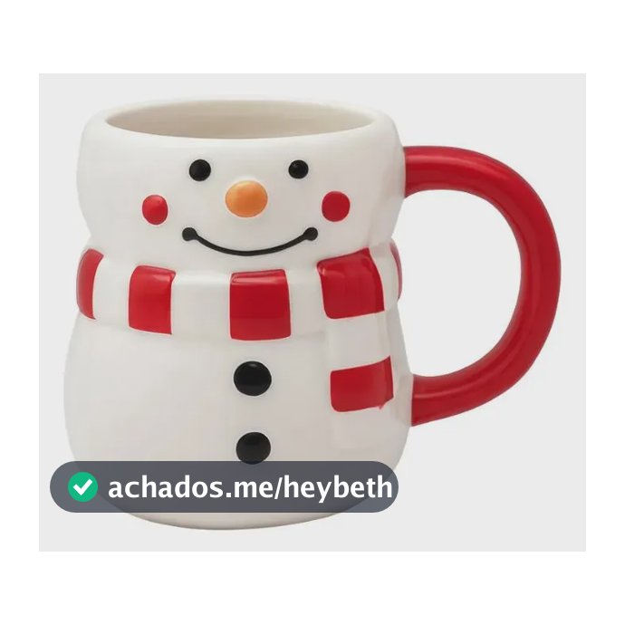 Caneca Em Cerâmica Natalina Snowman Boneco De Neve 330ml